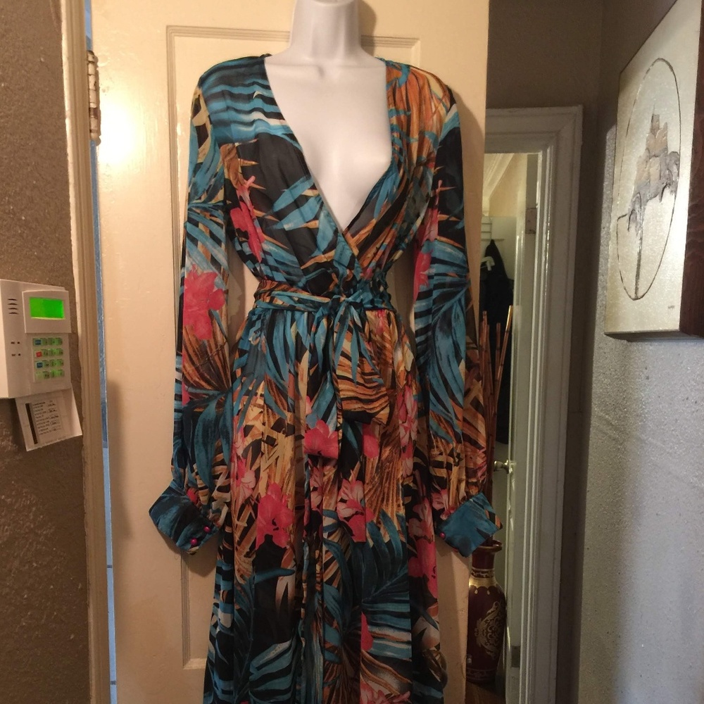 Maxi Floral Dress Retro Style